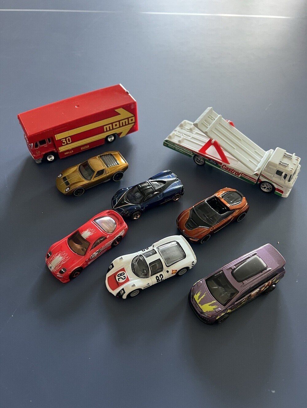 Lot of 8 Assorted Hot Wheel Premium Cars Team Transport Porsche ID odyssey